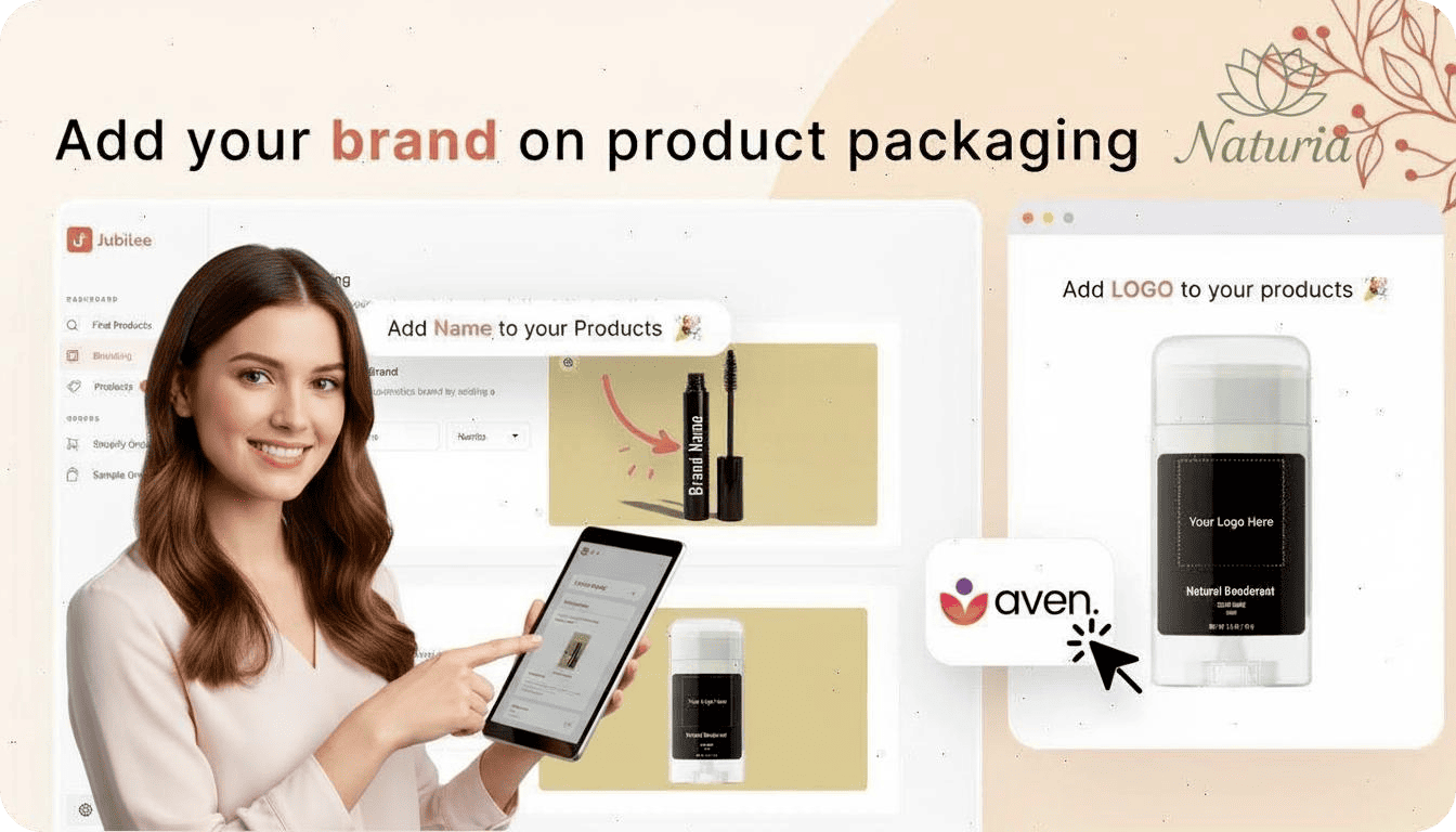 add your brand Add your brand name and logo to private label product packaging with Jubilee